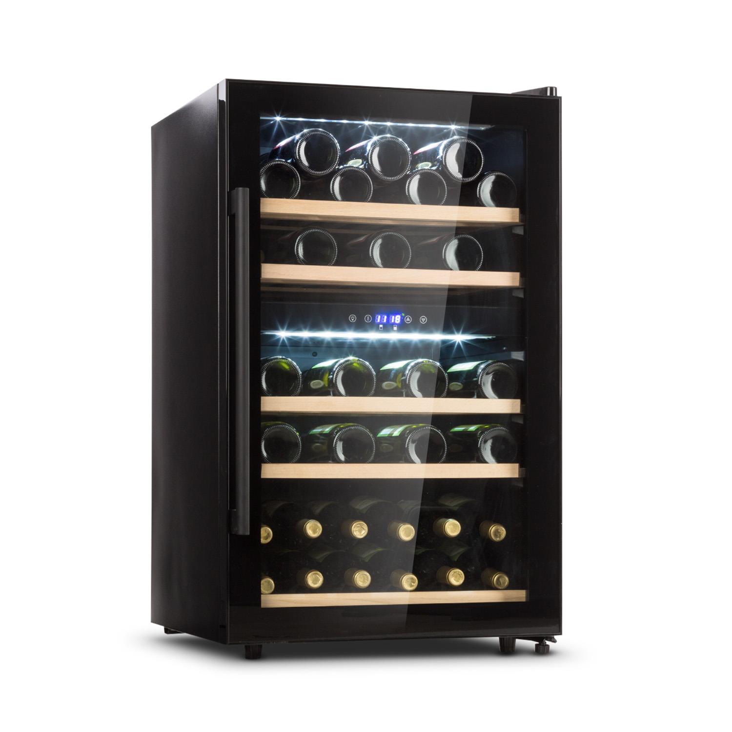 Barossa 40D Wine Fridge 2 Zones 135 L 41 Bottles Glass Door Touch