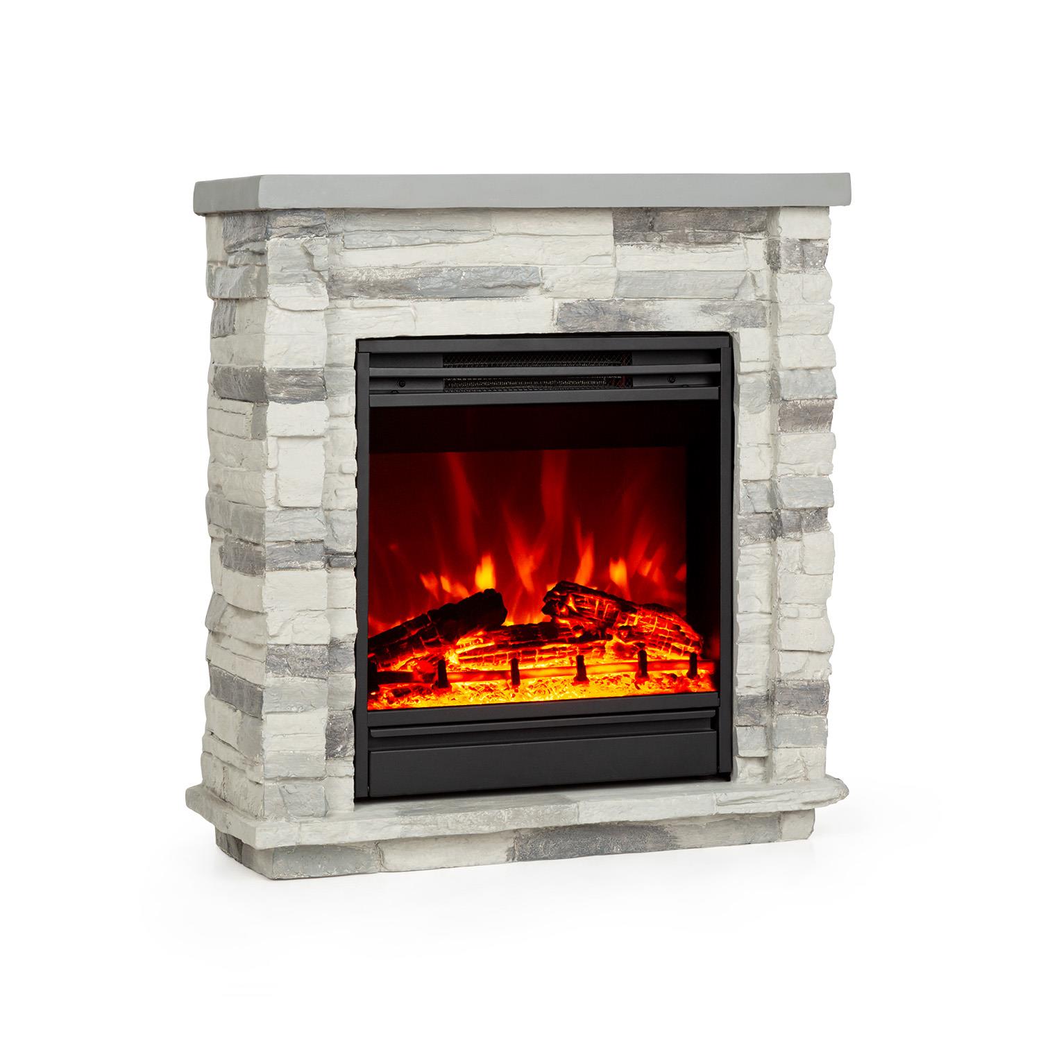 Klarstein Lienz Electric Fireplace 1800W Stone Decor Remote Control