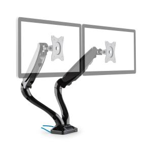 O suporte de mesa monitor dupl da LDT09-C024USB da auna possibilita um posicionamento flexível de ecrãs LCD e LED ou monitores de computador à superficie de uma mesa ou outro tipo de superfícies como a bancas de trabalho, parapeitos de janela, etc. É O suporte de mesa monitor dupl da LDT09-C024USB da auna possibilita um posicionamento flexível de ecrãs LCD e LED ou monitores de computador à superficie de uma mesa ou outro tipo de superfícies como a bancas de trabalho, parapeitos de janela, etc. É