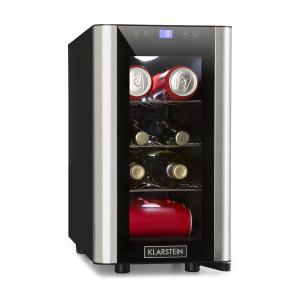 Vinovista Picollo Frigorífico Para Bebidas 24l 8 Garrafas LED Porta de Vidro Aço Inoxidável 