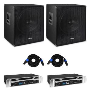 Vonyx Bass Storm DJ PA-Set | PA-Verstärker: 2 x 500 Watt | 2 x passiver PA-Subwoofer: 15" (38cm) / 600 Wmax. | Bluetooth-Funktion | Mediaplayer mit MP3-Recorder | LED-Display | USB-Port | SD-Slot | Line-Eingang | inkl. Fernbedienung | inkl. PA-Kabel Vonyx Bass Storm DJ PA-Set | PA-Verstärker: 2 x 500 Watt | 2 x passiver PA-Subwoofer: 15" (38cm) / 600 Wmax. | Bluetooth-Funktion | Mediaplayer mit MP3-Recorder | LED-Display | USB-Port | SD-Slot | Line-Eingang | inkl. Fernbedienung | inkl. PA-Kabel