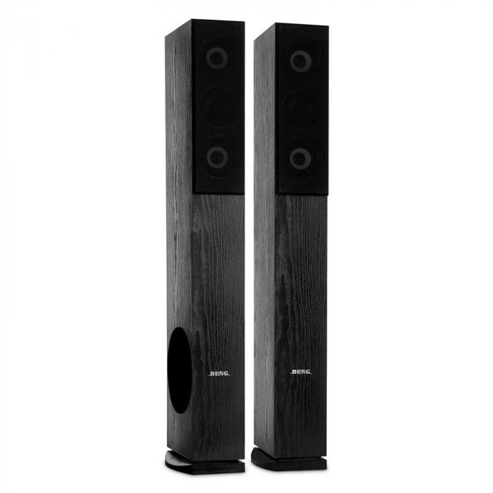 Pair Floorstanding LB4707 4 Way Speakers 960 Watts Black Black at