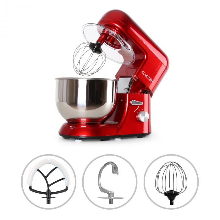 Bella Rossa Kuchenmaschine 1200w 1 6 Ps 5 Liter Rot