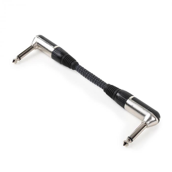 Patchkabel 6,35mm-jack 15cm textielhoes gebogen