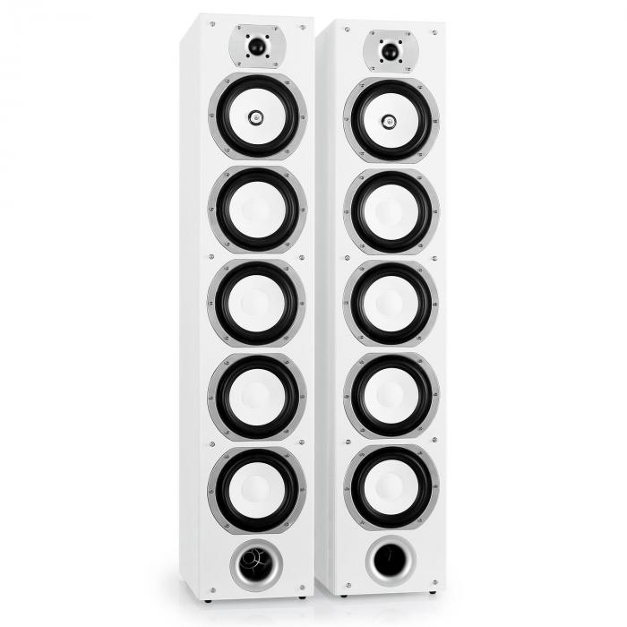 V7B Pair 4Way Floorstanding Tower Speakers Bass Reflex System White White HifiTower IE