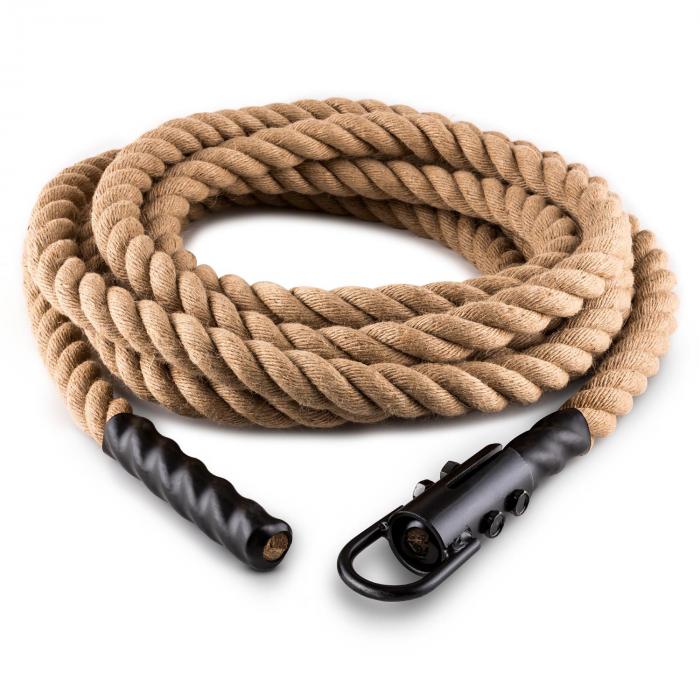 Power Exercise Rope With Hook 9m 3 8cm Hemp Ceiling Mounting