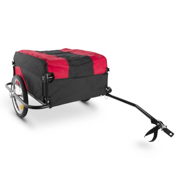 DURAMAXX Mountee Remorque de vélo 130l 60 kg Tige métal noir-rouge