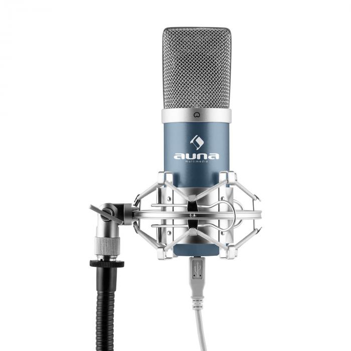 MIC-900BL USB kondensaattorimikrofoni sininen hertta studio