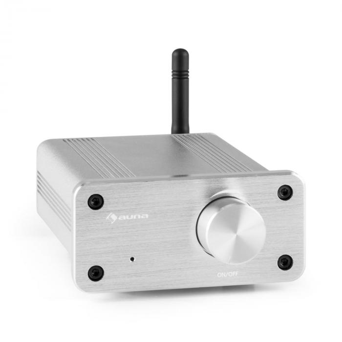 BT-Bro silver Mini Amplificatore Stereo Classe D Bluetooth In Alluminio