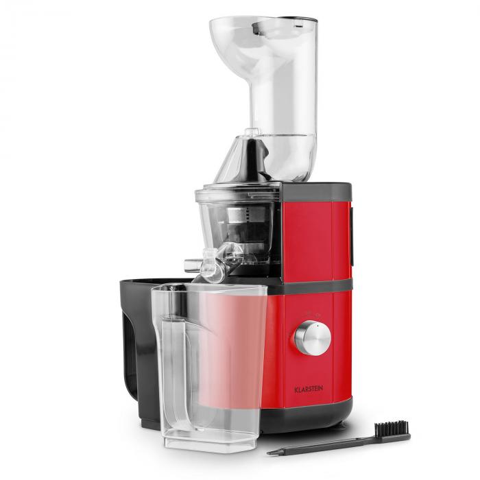 Fruitberry Slow Juicer 400W 60U/min Einfüllrohr Ø 8,5cm Edelstahl rot Fruitberry Slow Juicer 400W 60U/min Einfüllrohr Ø 8,5cm Edelstahl rot