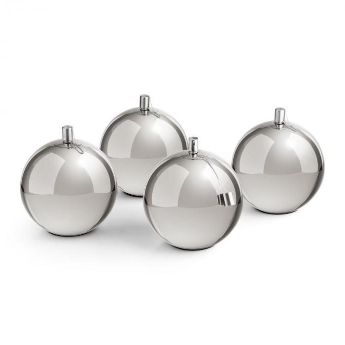 Quattrosfera 4 Edelstahl-Feuerkugeln Tischfeuer Bio-Ethanol silber Quattrosfera 4 Edelstahl-Feuerkugeln Tischfeuer Bio-Ethanol silber