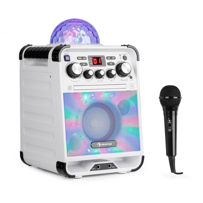 *B-WARE* Karaoke Anlage Maschine 2x Mikrofon MP3 USB Bluetooth Boxen 