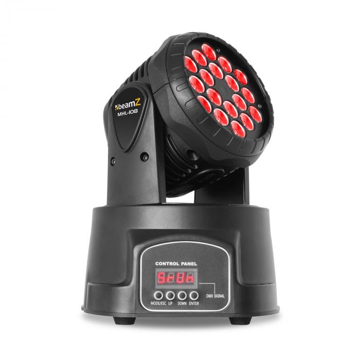 MHL Moving Head Wash 18x 3W RGB DMX schwarz MHL Moving Head Wash 18x 3W RGB DMX schwarz