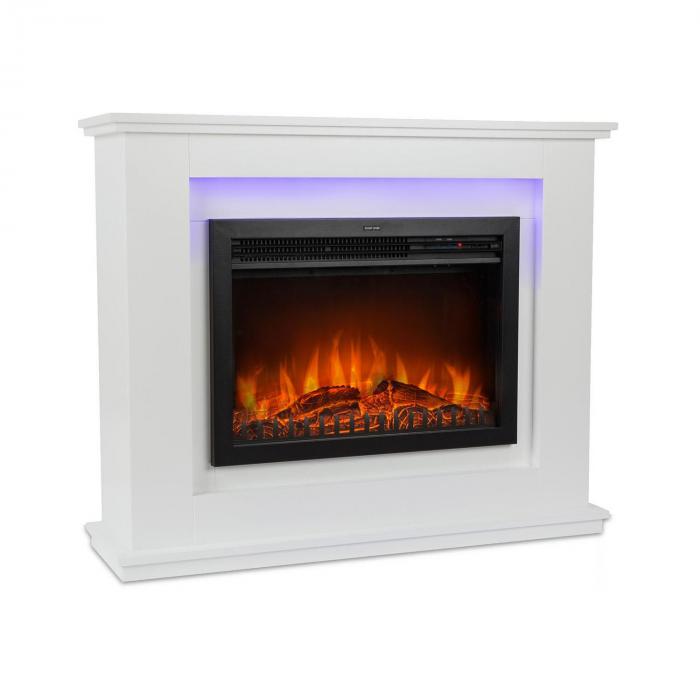 Salzburg Elektrischer Kamin 1000/2000W InstaFire Fernbedienung weiß