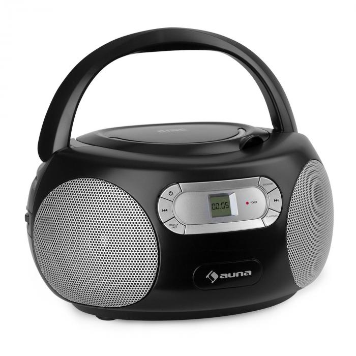 Auna Haddaway Cd Boombox Cd Player Bluetooth Fm Aux In Led Display Black