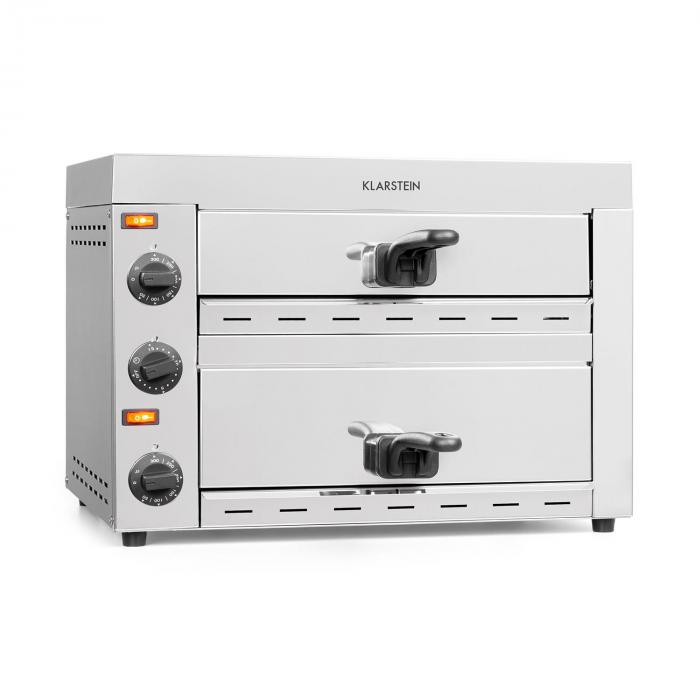 Klarstein Vesuvio II forno per pizza 2 camere di cottura 2260W 300°C  acciaio inox argento