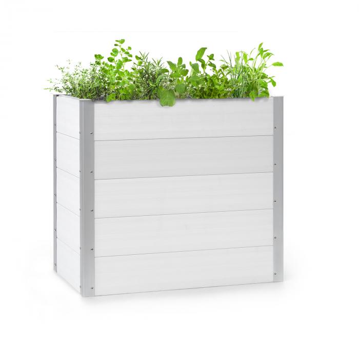 Nova Grow Gartenbeet 100 x 91 x 50 cm WPC Holzoptik weiß