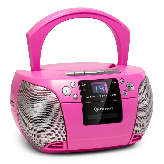 Enrich Brim sneeze Harper CD Boombox, CD-Player, Bluetooth, Cassette, UKW, AUX, USB Pink