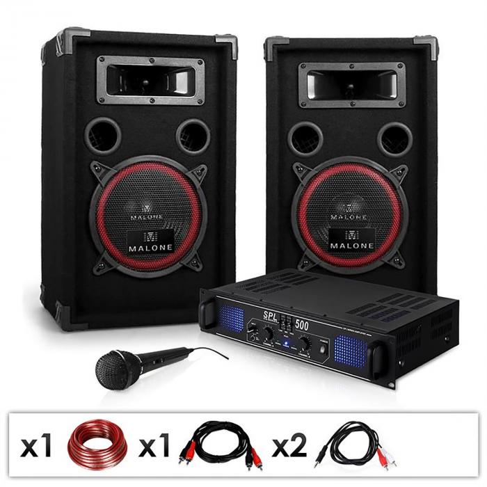 DJ PA System 'DJ-14' PA Amplifier& Speaker Set 500W