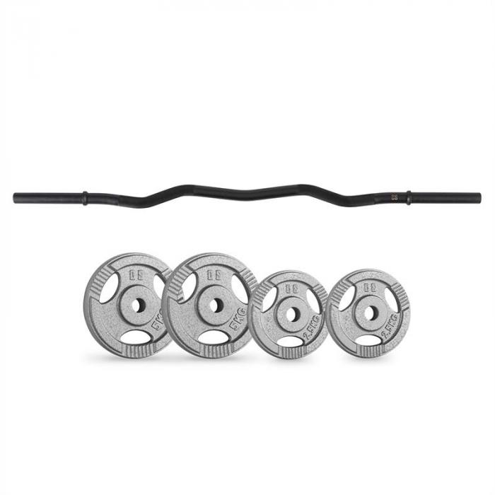 Gewichtsscheiben-Curlbar-Set 15 kg Curlbar 4 Gewichte schwarz Gewichtsscheiben-Curlbar-Set 15 kg Curlbar 4 Gewichte schwarz