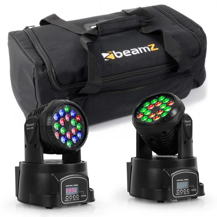 Lichteffekt-Set mit Transporttasche 2x LED-108 Moving-Head & 1x Soft Case Lichteffekt-Set mit Transporttasche 2x LED-108 Moving-Head & 1x Soft Case