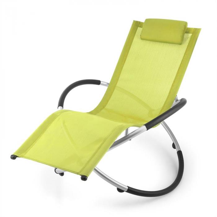 blumfeldt chilly billy chaise longue jardin transat aluminium citron vert