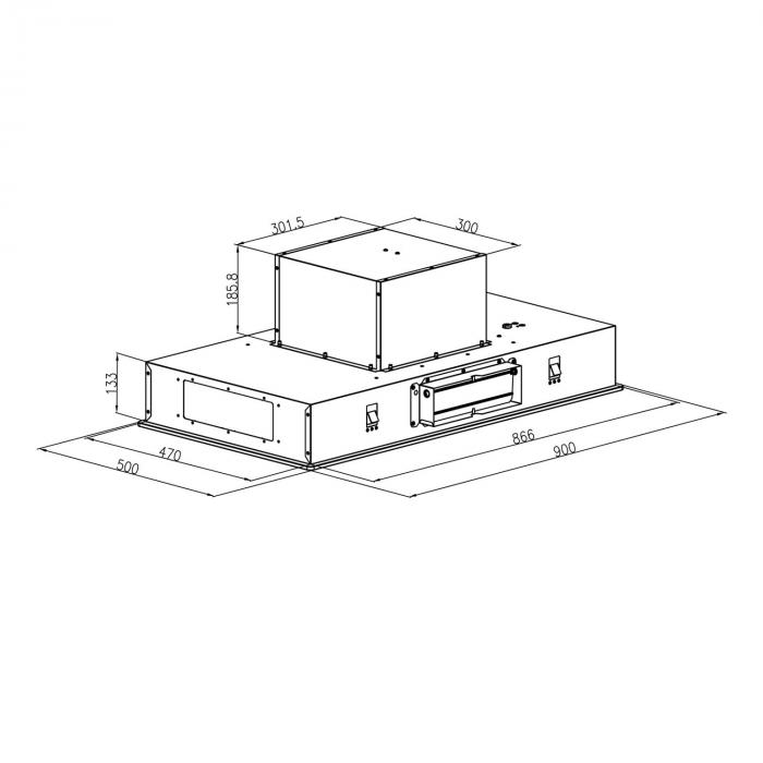 Remy Hotte De Plafond Type Ilot 90cm Classe A 620m H Led Verre