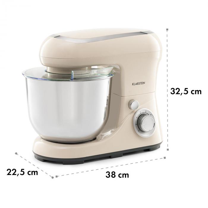 Klarstein Bella Pico 2G Food Processor 1200W 1.6PS 6 Levels 5 Litre Cream