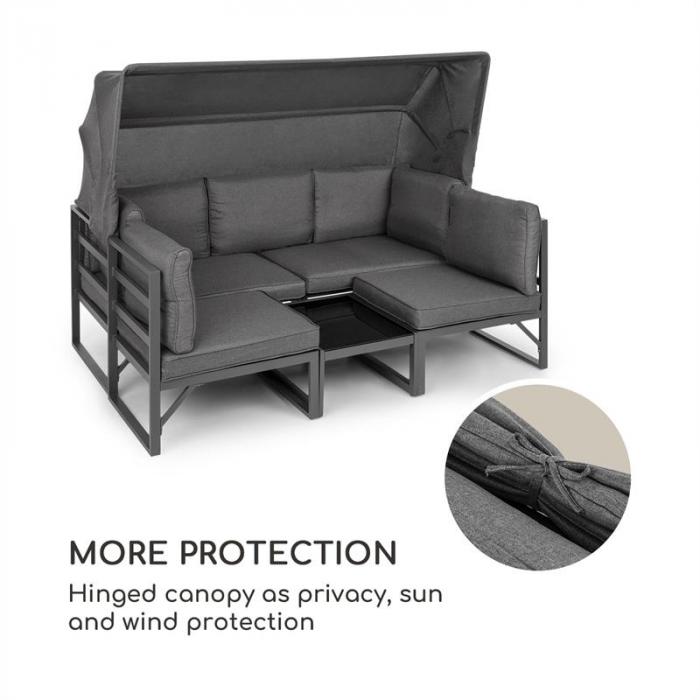 blumfeldt ravenna lounge set garden 4 piece convertible poly rattan aluminium