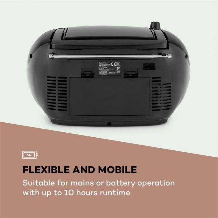 Roadie Boombox radio internet, DABDAB+ bande FM lecteur CD LED Wifi Bluetooth Roadie Boombox radio internet, DABDAB+ bande FM lecteur CD LED Wifi Bluetooth
