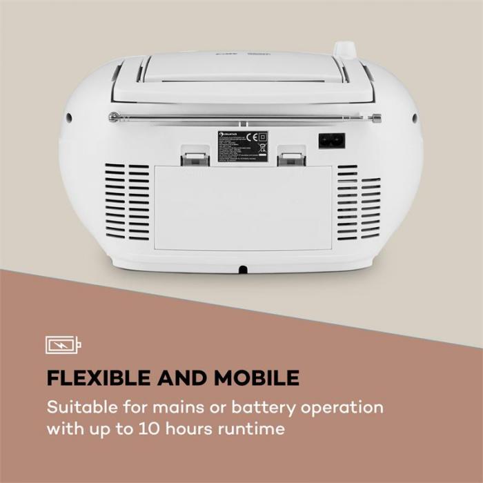 Roadie Boombox radio internet, DABDAB+ bande FM lecteur CD LED Wifi Bluetooth Roadie Boombox radio internet, DABDAB+ bande FM lecteur CD LED Wifi Bluetooth