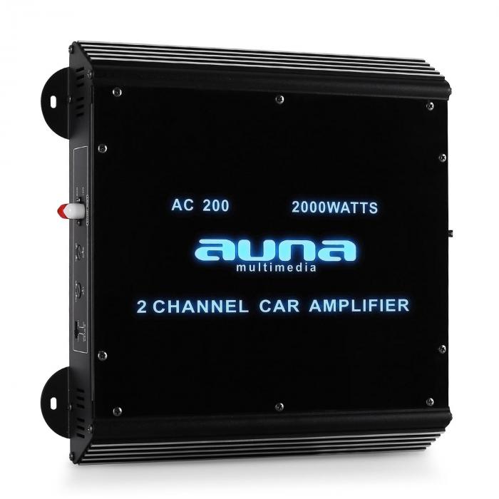 Effet Lumineux int/égr/é electronic star AUNA Black Line 140 Set HiFi Auto Pack Tuning Voiture avec Subwoofer - Noir Ampli et c/âbles