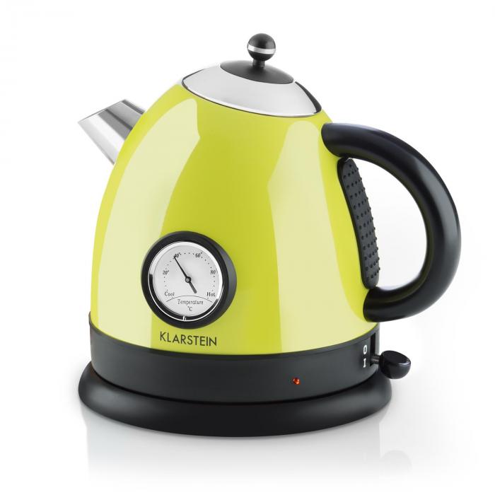 1.5L 2200w Stainless Steel Citrus Green Klarstein Gulliver Electric Kettle