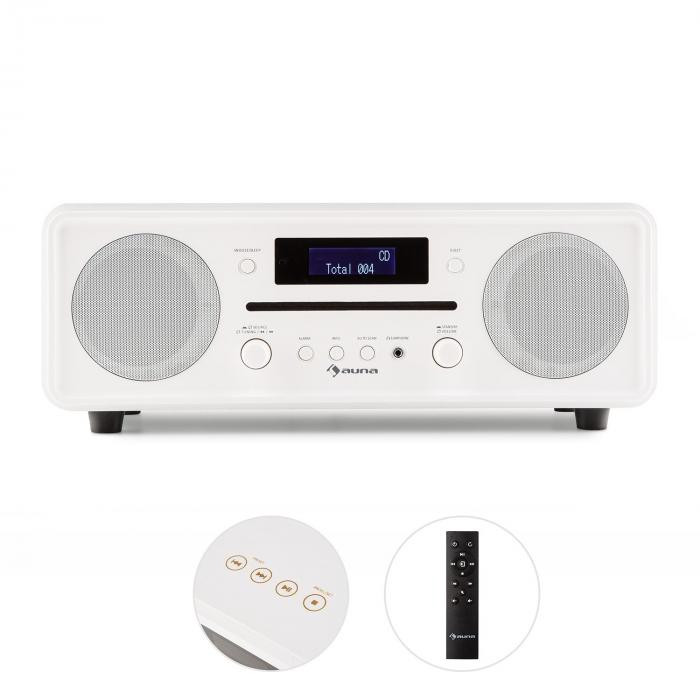 melodia cd dab ukw desktop radio cd player bluetooth alarm snooze weiss
