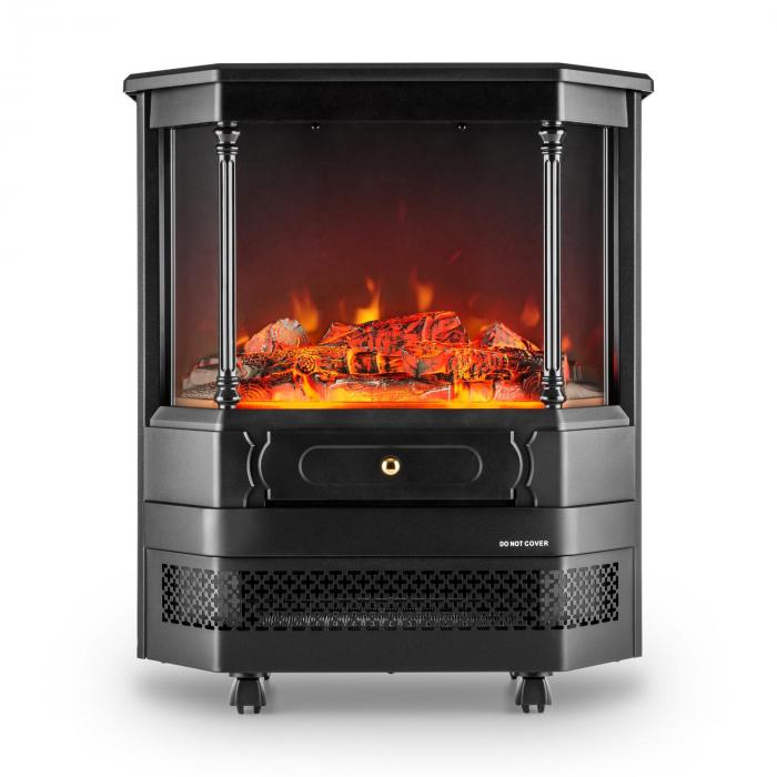 Castillo Elektrischer Kamin Halogen-Flammensimulation schwarz | online