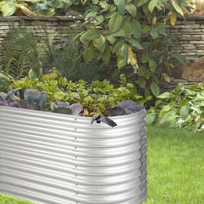 Blumfeldt High Grow Raised Garden Bed 2.0m zincaluminum coating silver