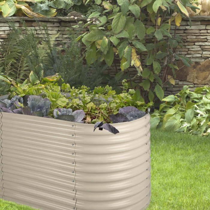 High Grow Hochbeet Gartenbeet 2 0m Zink Alu Beschichtung Beige