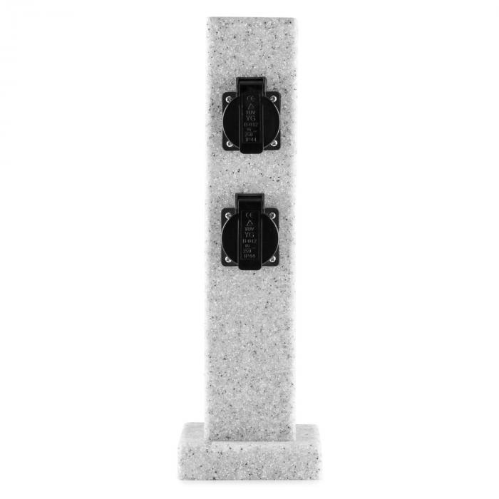 Granite Power Gartensteckdose Steckdosensaule 4er 3500 W Pe Steinoptik