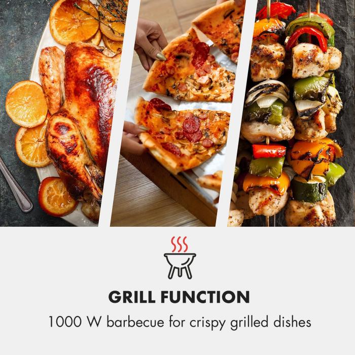 Fine Dinesty 2 in 1 Mikrowellen Ofen | Mikrowelle & Grill Klarstein Fine Dinesty 2in1 Mikrowellen Ofen Retro 23L 1000W