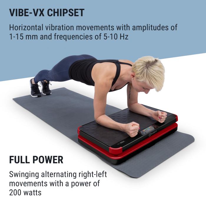 Plateforme Vibrante VX Sport Fitness Enceintes Bluetooth 3 programmes 200W Noire 