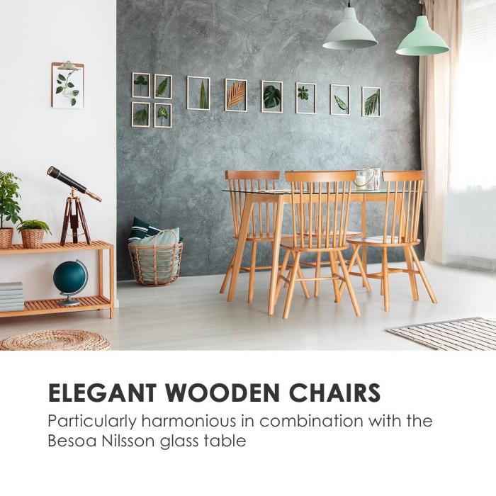 Besoa Fynn Wooden Chair Pair Beech Wood Windsor Design Wood