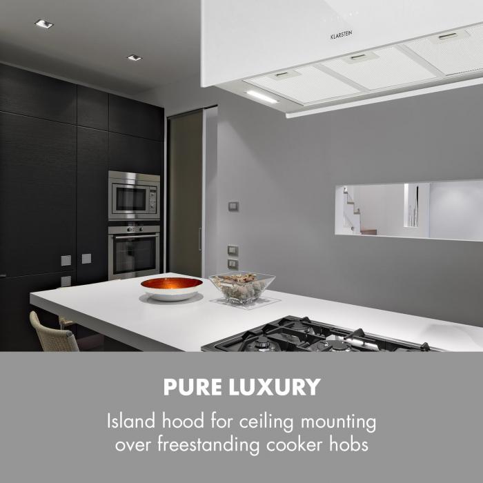 Kronleuchter Xl Kitchen Island Extractor Hood 90cm Recirculation 590m H Led Touchscreen White