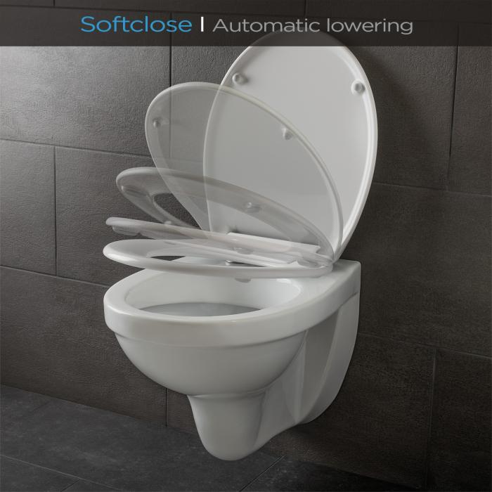 luisteraar Tante Samenpersen Celesto Toiletdeksel wc bril toiletzitting | o-vorm | sluit automatisch |  afneembaar | antibacterieel | van Duroplast en roestvrij edelstaal |  eenvoudige montage