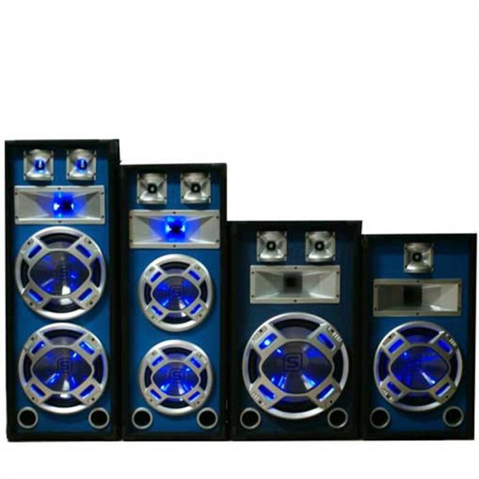 Pair Skytec Blue LED 12" Passive DJ PA Speakers 1200W at the Best