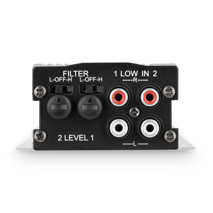 und Tiefpass-Filter /• Frequenzgang 20 Hz bis 20 kHz /• schwarz oneConcept A4 /• Car HiFi Verst/ärker /• 4-Kanal Auto-Endstufe /• Car Amplifier /• 4 x 30 Watt RMS-Leistung /• Hoch