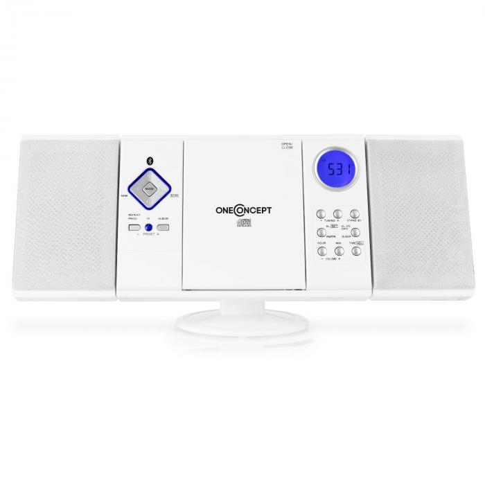 He spin catch V-12-BT Bluetooth-Stereoanlage USB SD CD MP3 AUX UKW weiß Weiß