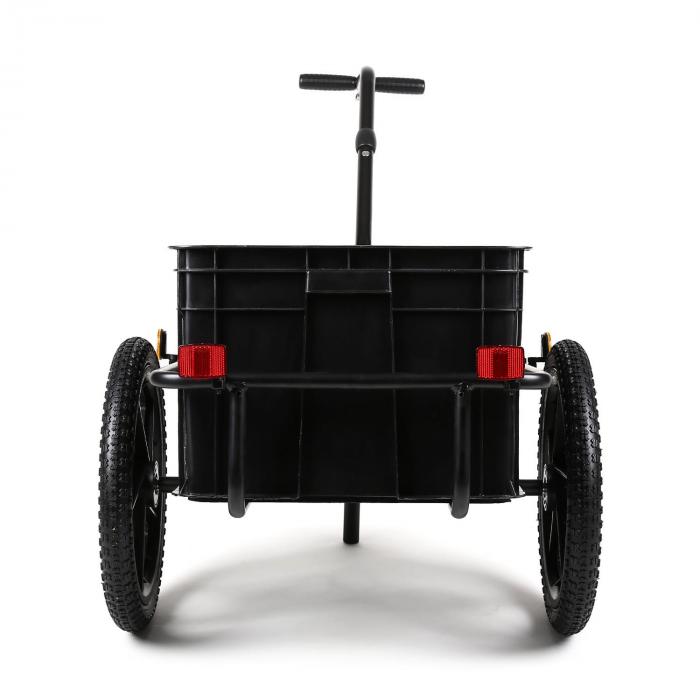 Duramaxx Big Black-Blue Mike /• Remorque pour v/élos /• Capacit/é 70L /• Panier Amovible /• Ch/âssis en Acier /• 40kg Max /• B/âche imperm/éable /• Chariot /à Main /• Noir//Bleu