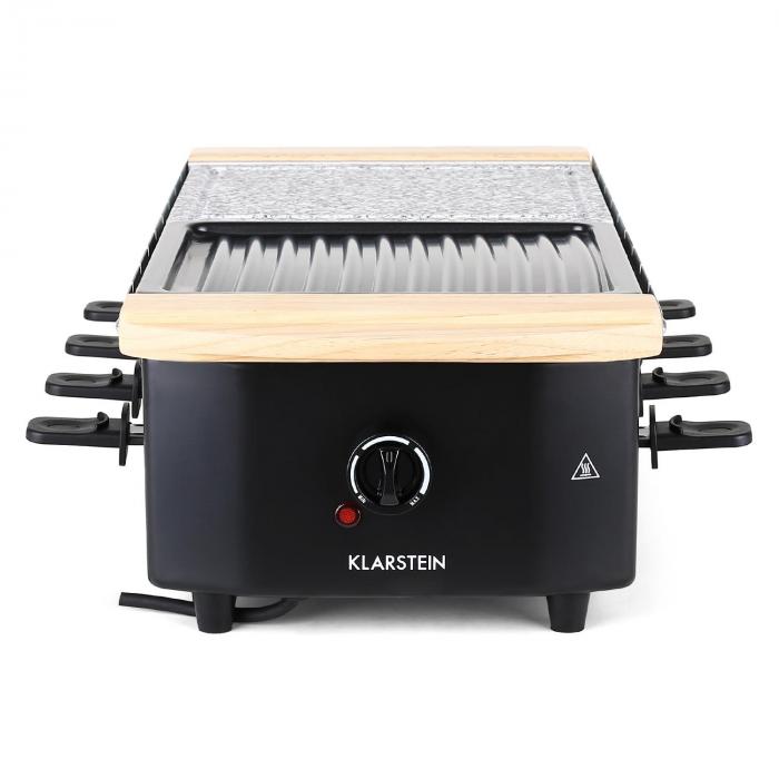Griglia Raclette Spiedo 3 In 1 Piastra Granito Elettrica 8 Persone Spiedini