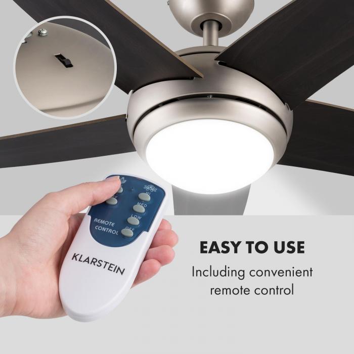 Bolero Ceiling Fan Light 134cm 55w Walnut Blades Remote Control