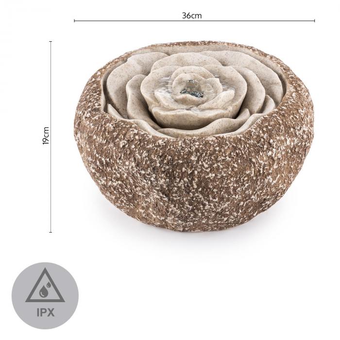 Rosewater Gartenbrunnen LED 36x19 cm Pumpe Naturstein-Optik | online
